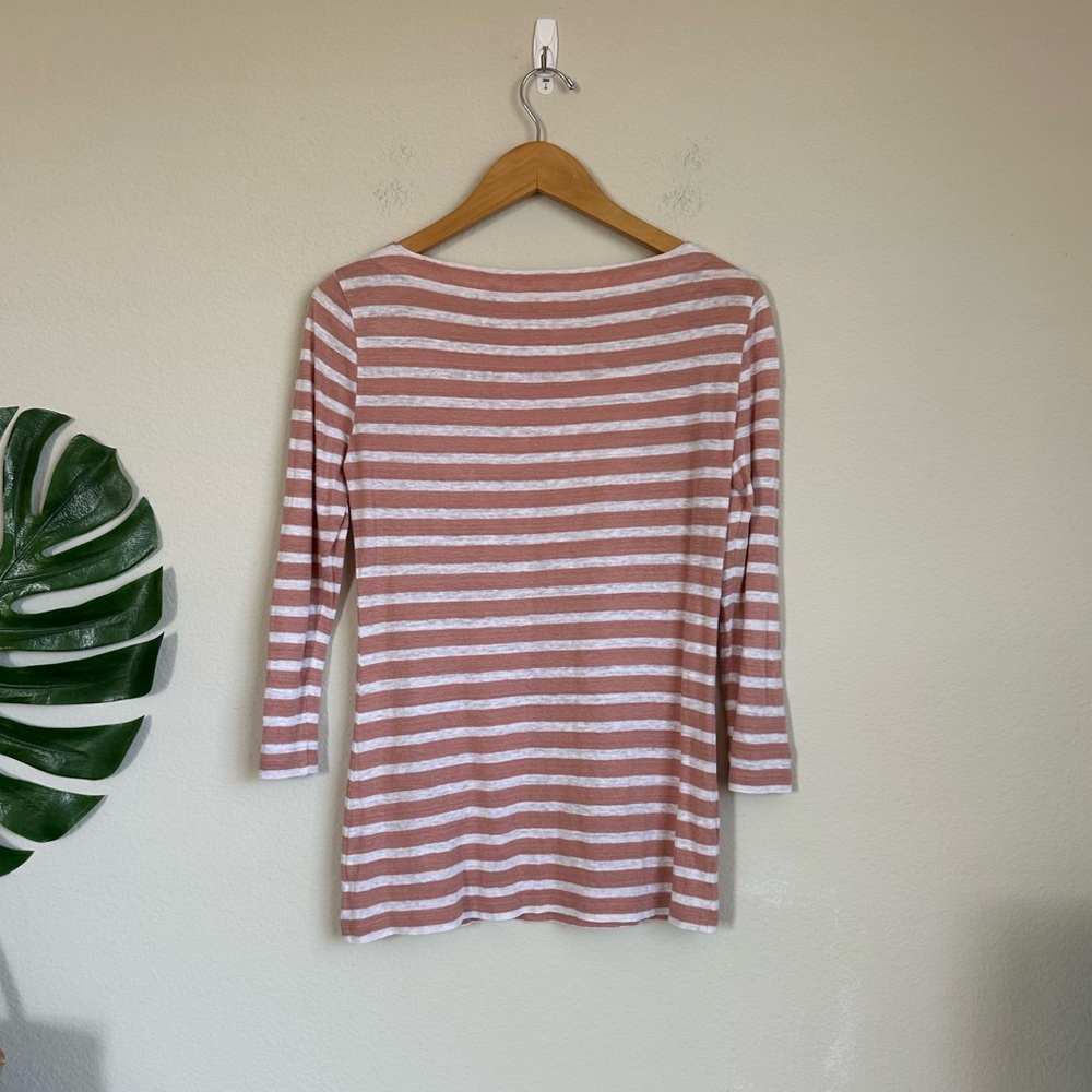 Tory Burch Linen Striped Boatneck Top - Picture 9 of 9